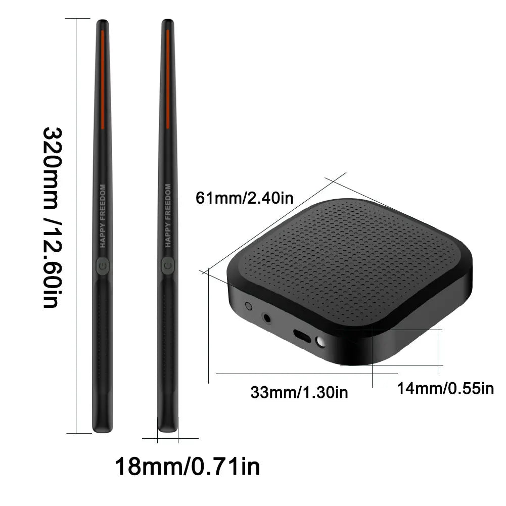 Air Drum with Drumsticks Sets Portable Electronic Virtual Air Drum Drumsticks Pedals Professional for Beginners Children Adults