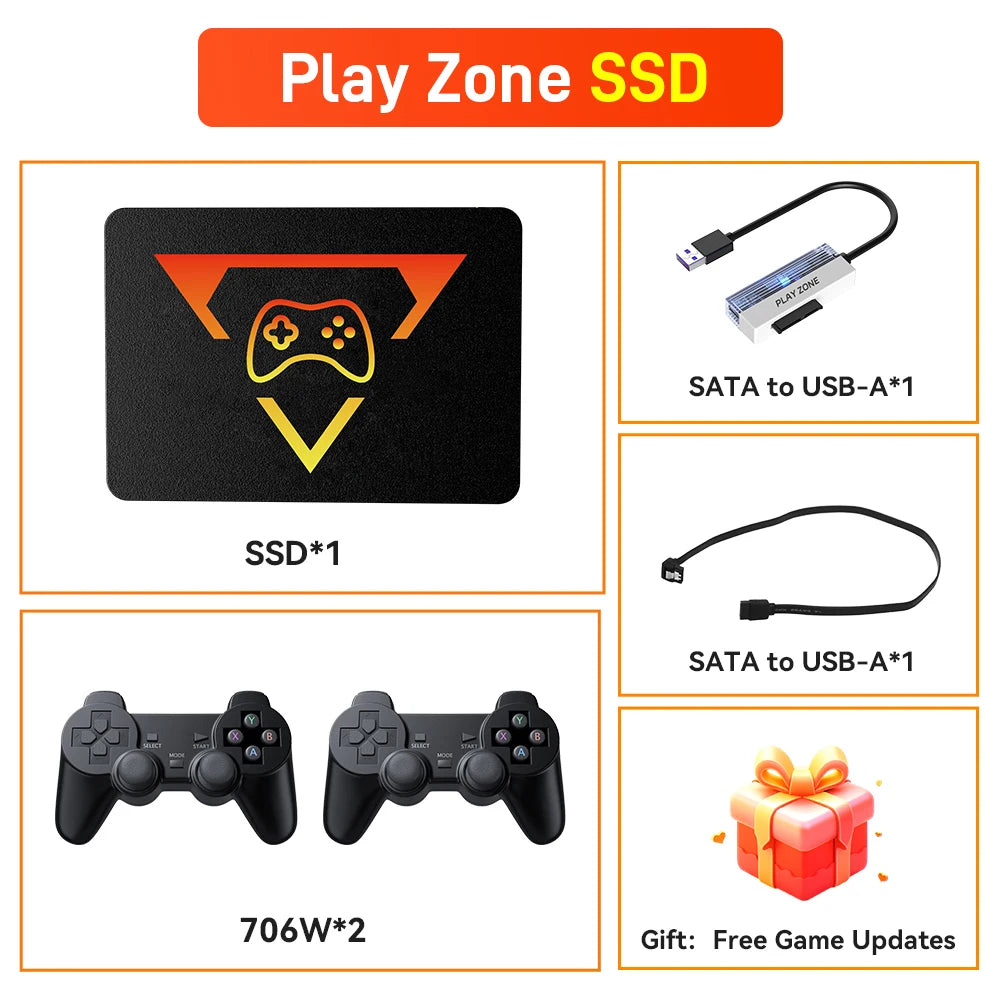 Portable Retro Game SSD PlayZone 1TB Launchbox/Playnite/Retrobat Emulator Game HDD For PS5/Xbox/Switch/PS4/PS3 With 16000+ Games