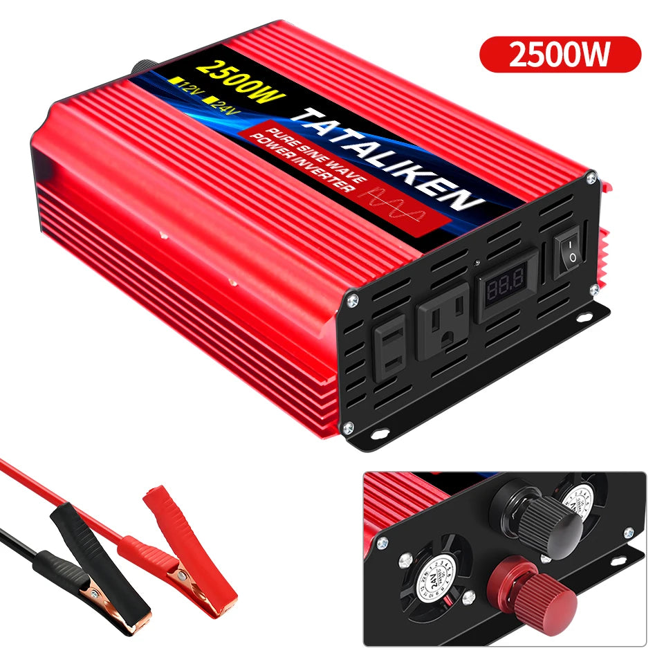 Pure Sine Wave Inverter 5000W 6000W 7000W 8000W 10000W DC To AC 12V  110V   Portable Power Voltage Converter Car Solar Inverter