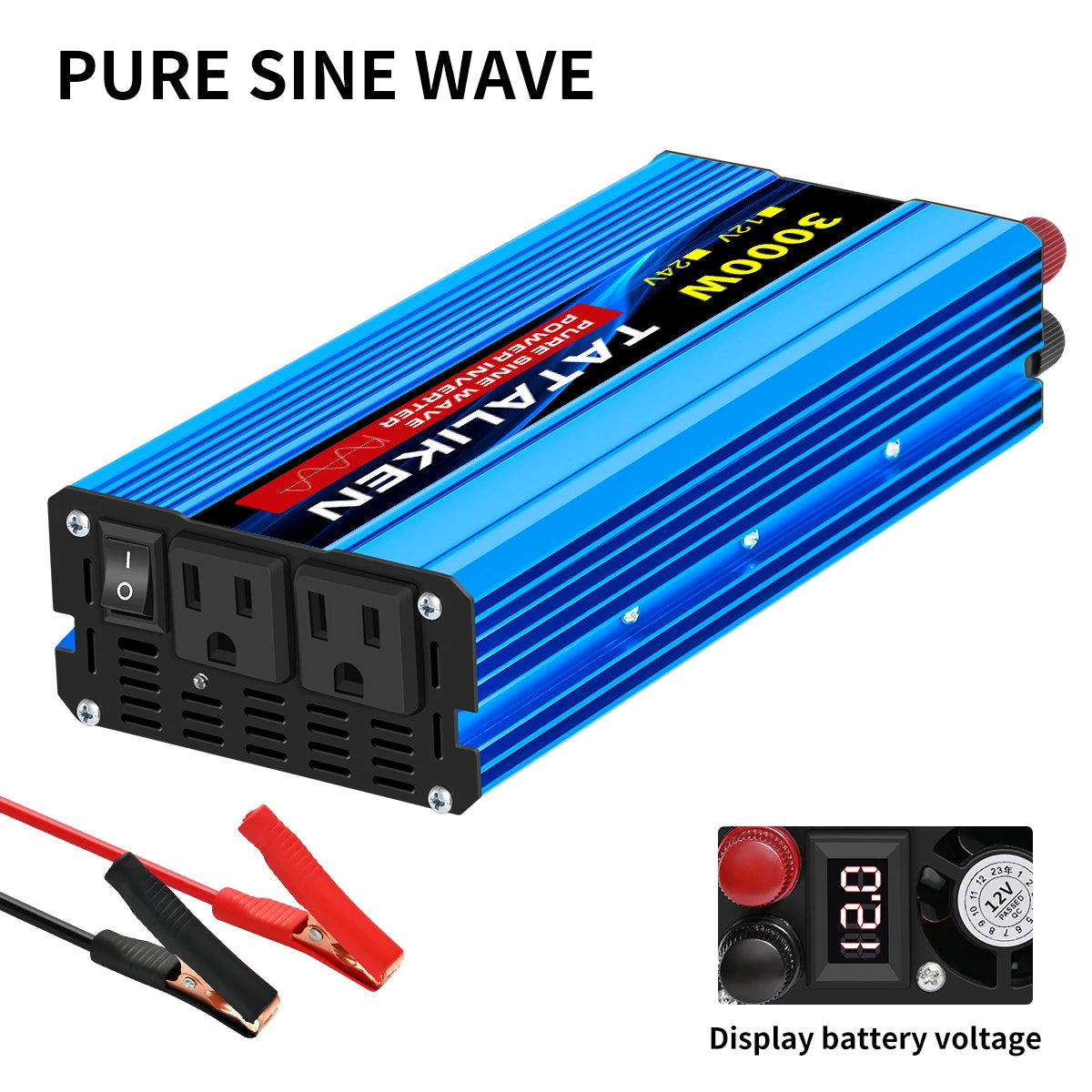 Pure Sine Wave Inverter 5000W 6000W 7000W 8000W 10000W DC To AC 12V  110V   Portable Power Voltage Converter Car Solar Inverter