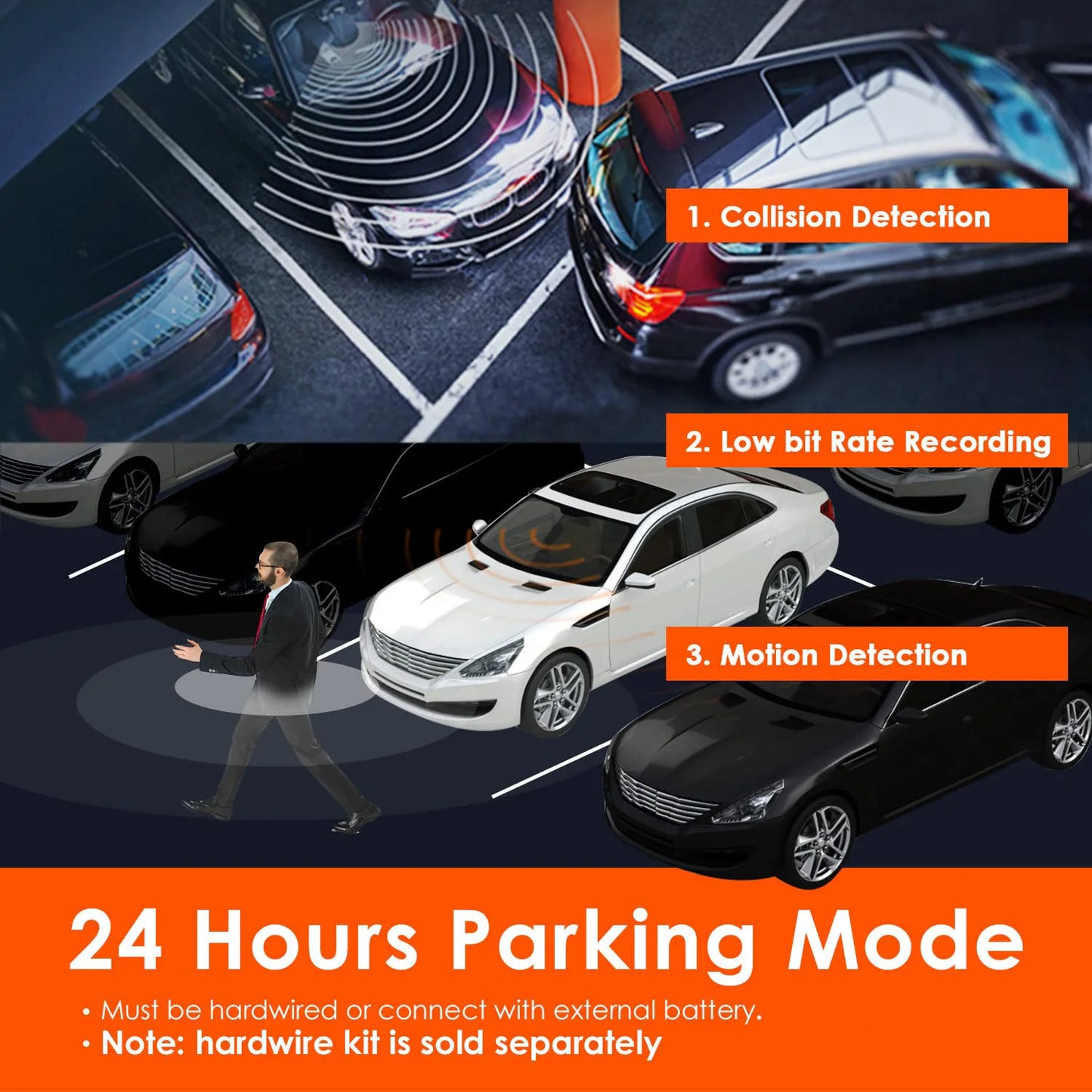 Vantrue N4 3 Channel 4K Dashcam 4K+1080P Front and Rear Dash Camera IR Night Vision 24 Hours Parking Mode Support 256GB Max