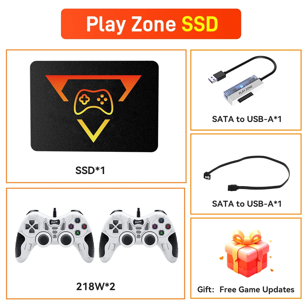 Portable Retro Game SSD PlayZone 1TB Launchbox/Playnite/Retrobat Emulator Game HDD For PS5/Xbox/Switch/PS4/PS3 With 16000+ Games