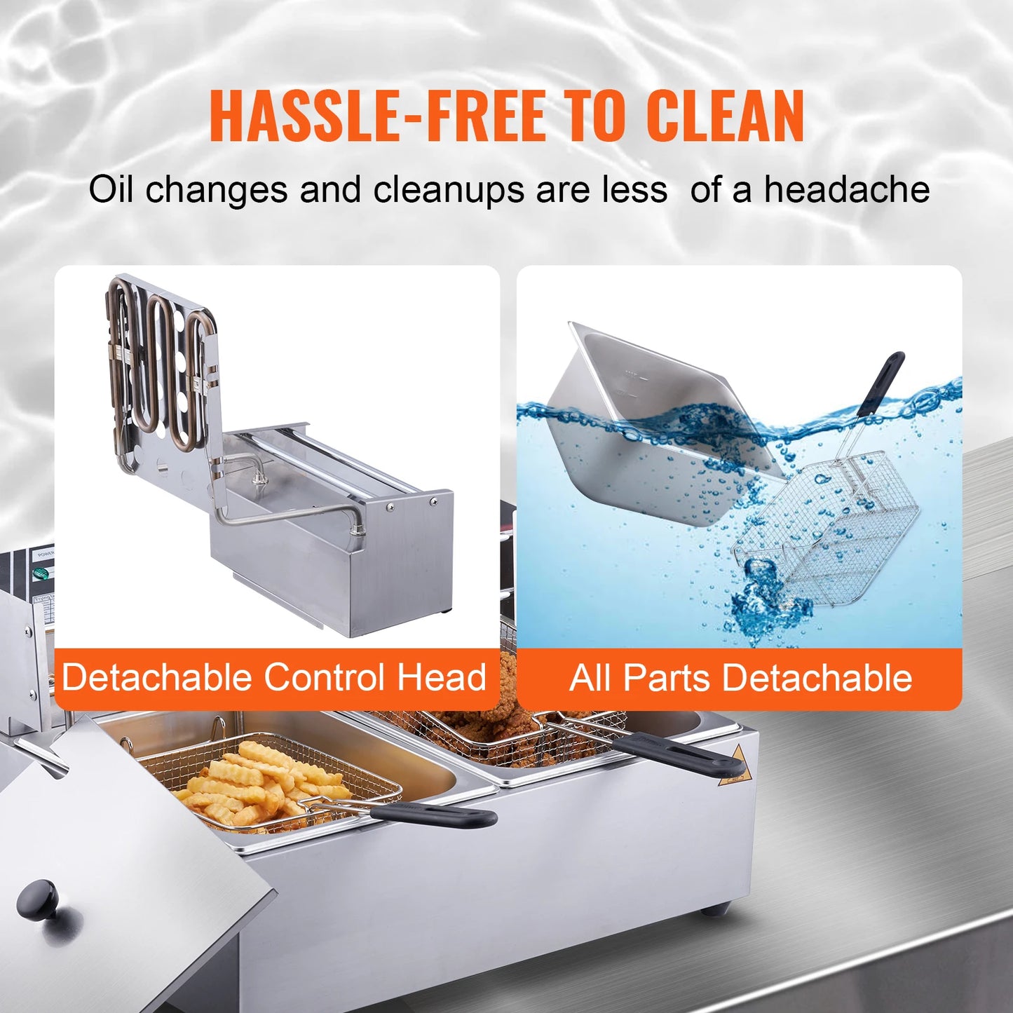 SucceBuy 12L Electric Deep Fryer w/Dual Removable Tanks Commercial Countertop  Fryer for Chicken French Fries Frying Chips