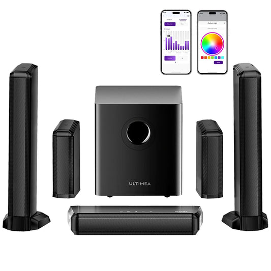ULTIMEA 7.1 Surround Sound Bar with 2 Surround Speakers & 6.5" Subwoofer, Surround Sound System for TV with RGB, APP Control