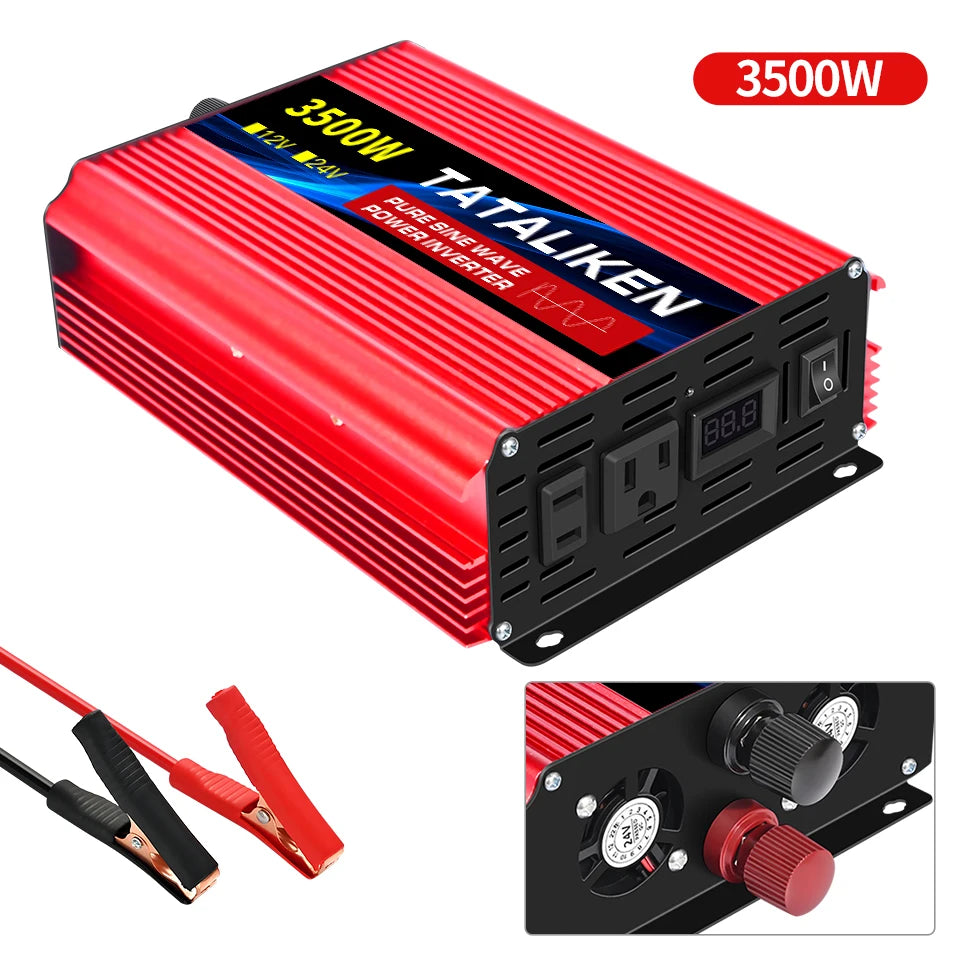 Pure Sine Wave Inverter 5000W 6000W 7000W 8000W 10000W DC To AC 12V  110V   Portable Power Voltage Converter Car Solar Inverter