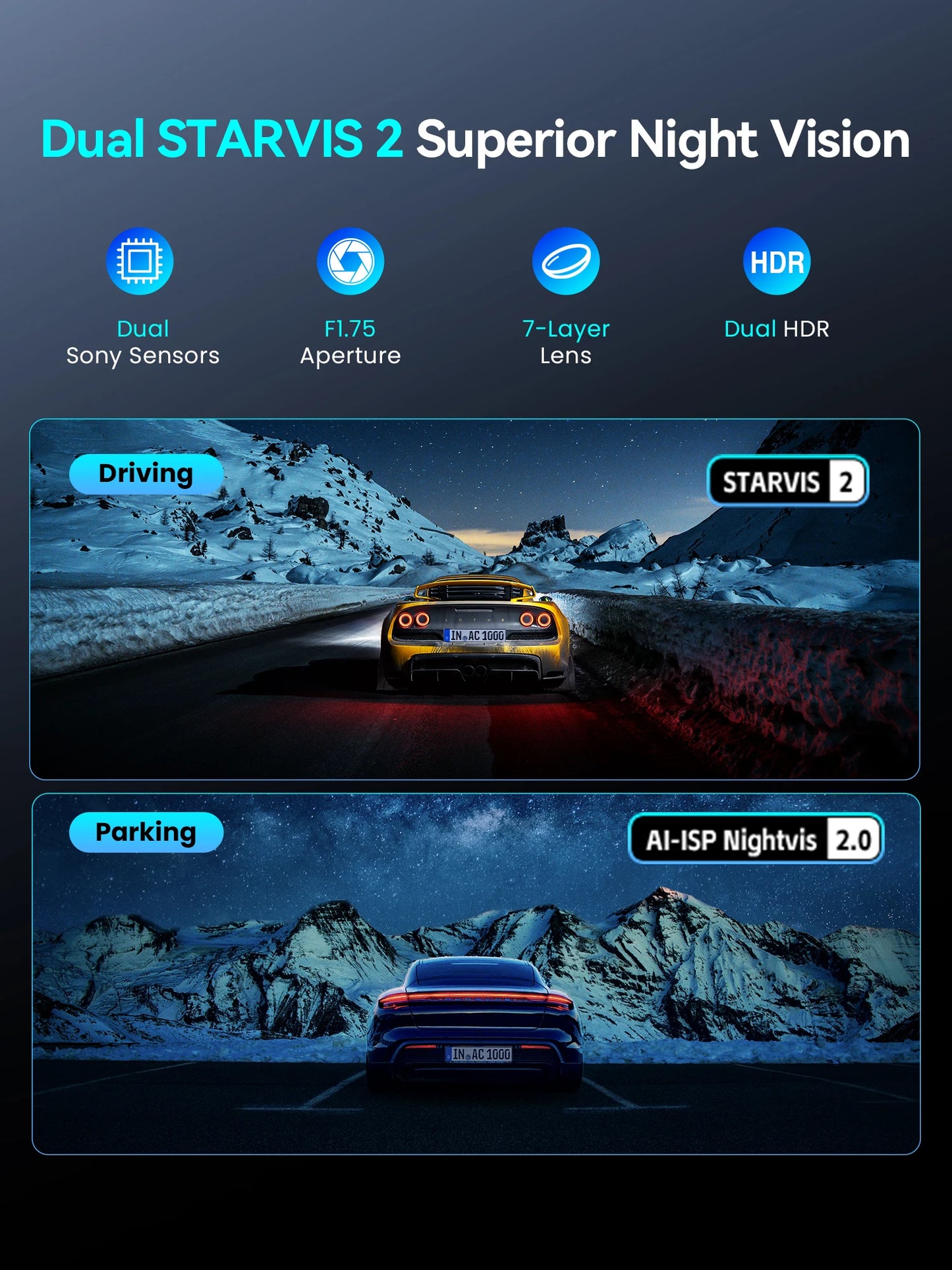 2025 New DDPAI 4K Dash Cam Z60 Pro Support Front and Rear Car Camera SONY STARVIS2 678 Sensor 5GHz Wi-Fi GPS ADAS Car DVR