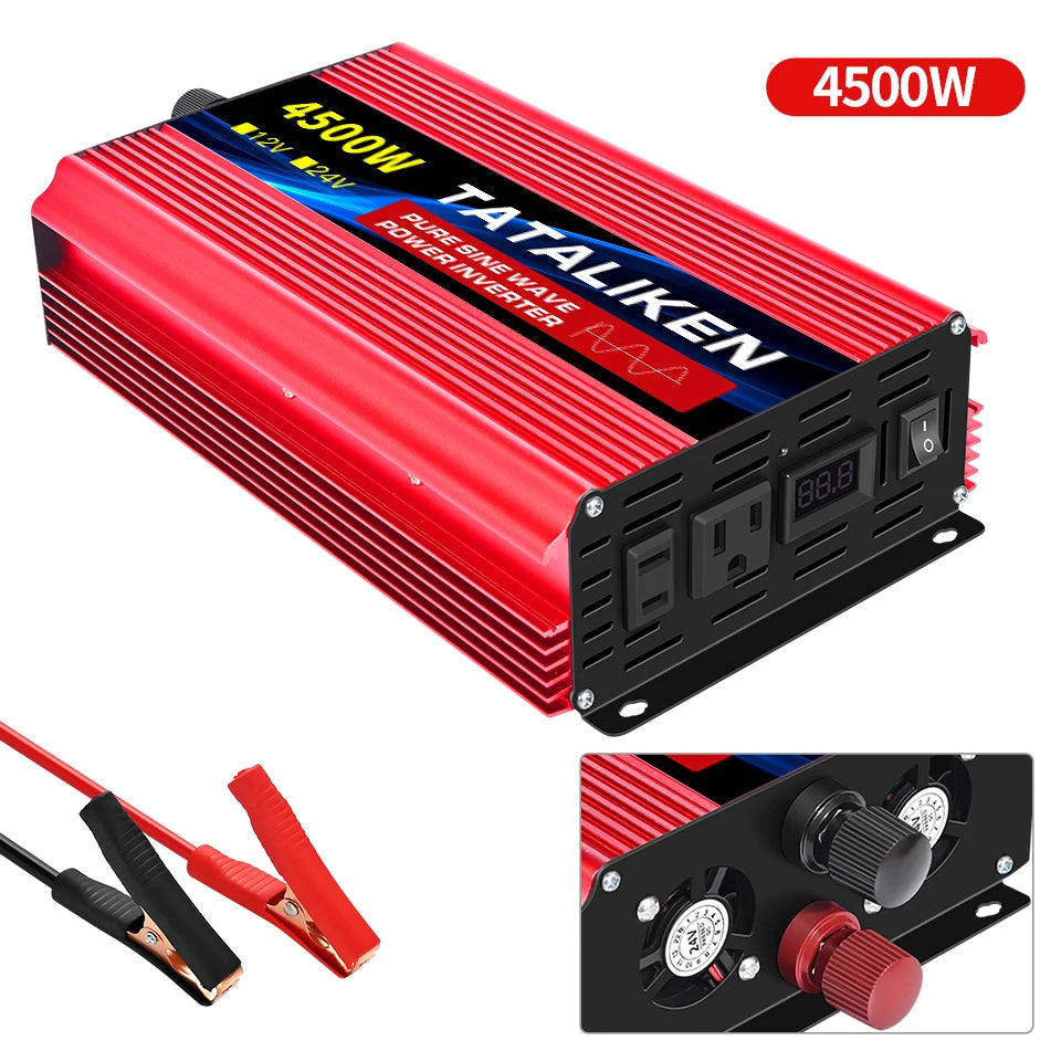 Pure Sine Wave Inverter 5000W 6000W 7000W 8000W 10000W DC To AC 12V  110V   Portable Power Voltage Converter Car Solar Inverter