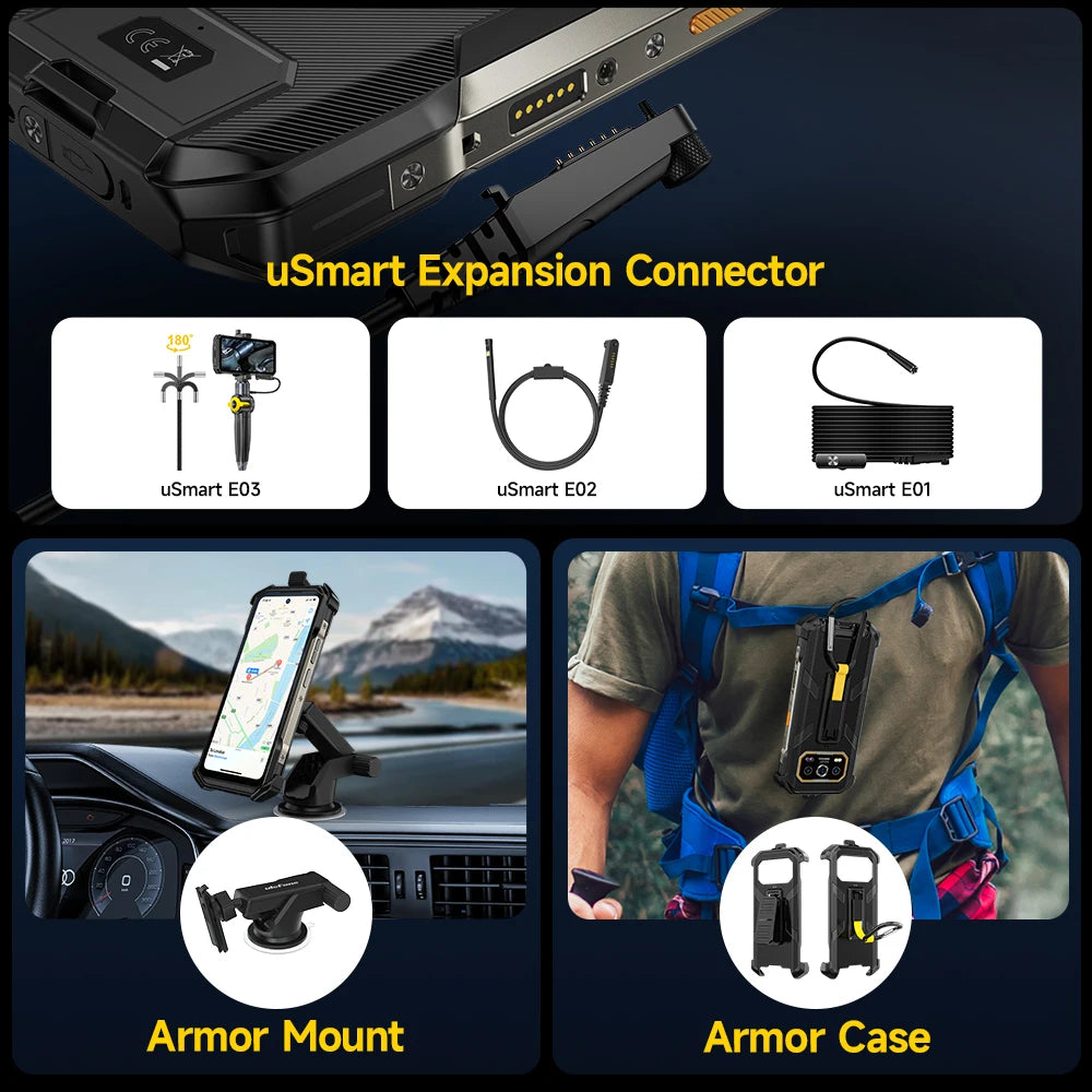 Ulefone Armor 27 Pro 5G Rugged Phone 10600mAh 50MP Camera 64MP Night Smartphone Android 14 Up to 24GB+256GB NFC Waterproof Phone